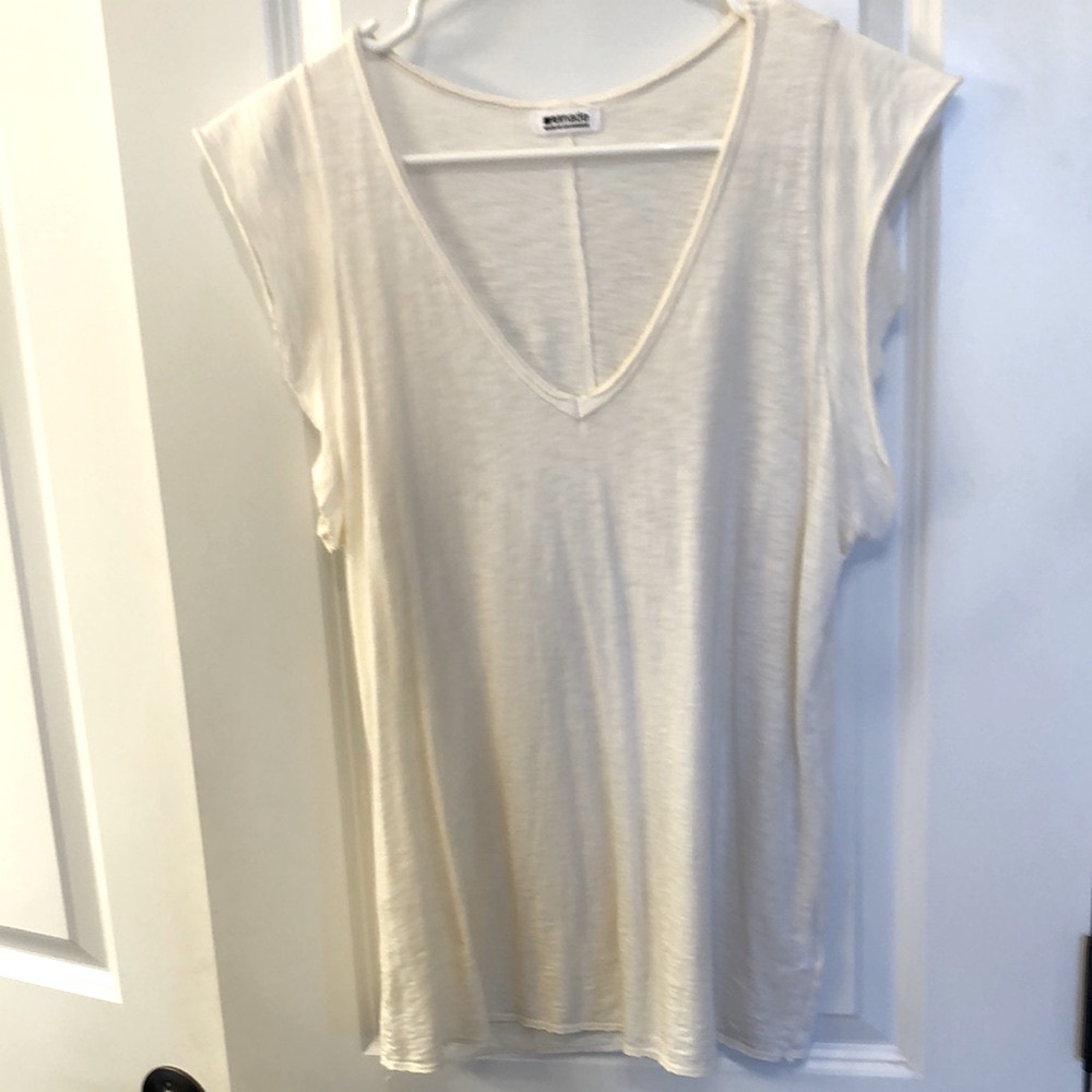 Cream V-Neck Women's Top